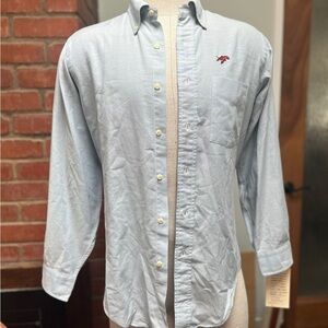 Flying Scotsman blue cotton twill button down with lobster emblem
